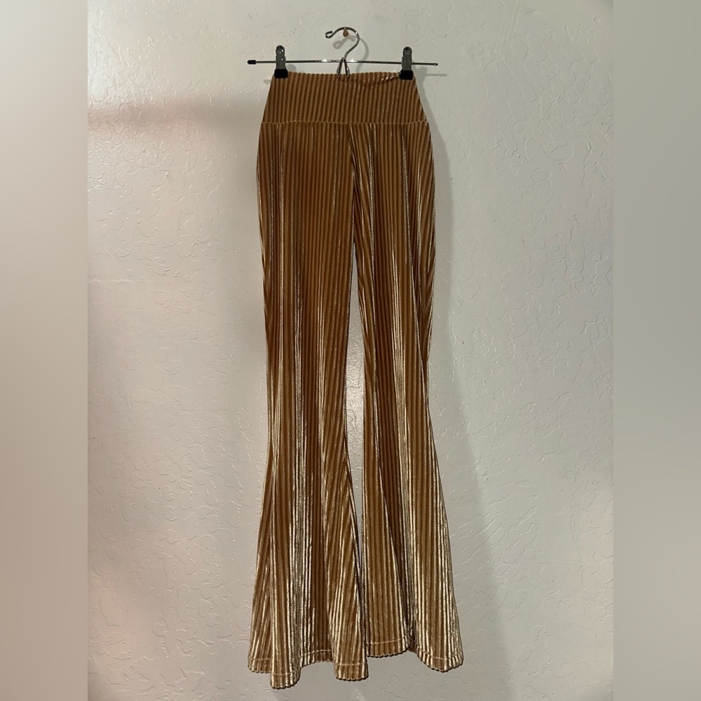 Metallic Gold Flare Pants